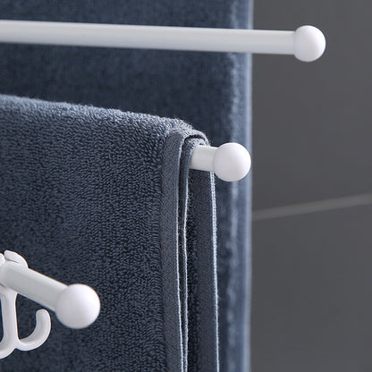 Foldable Rotating Wall Towel Rack Space-Saving Multi-Arm Drying Shelf