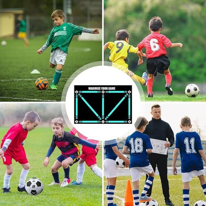 Foldable Soccer Training Mat Non Slip Football Dribbling Practice Mat with Target Zones