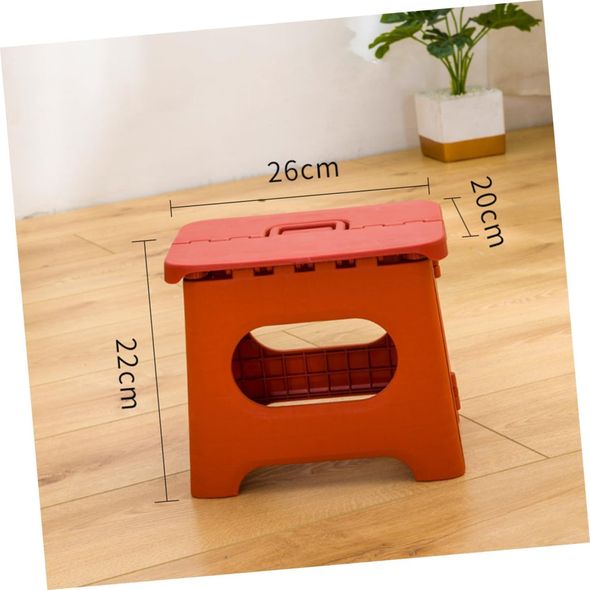 Foldable Step Stool Compact Plastic Carry Handle Home Kitchen Bathroom Support