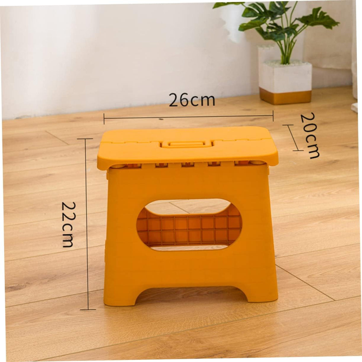 Foldable Step Stool Compact Plastic Carry Handle Home Kitchen Bathroom Support