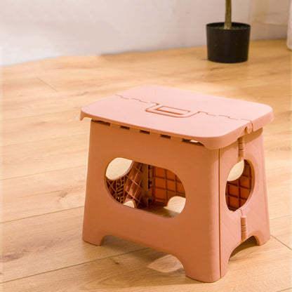 Foldable Step Stool Compact Plastic Carry Handle Home Kitchen Bathroom Support