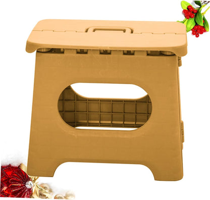 Foldable Step Stool Compact Plastic Carry Handle Home Kitchen Bathroom Support