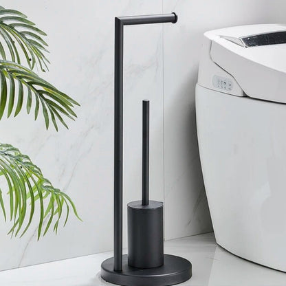 Freestanding Toilet Paper Holder with Toilet Brush Modern Bathroom Toilet Roll Holder Stand