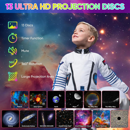 Galaxy Star Projector Light 360° Rotating LED Scene Disc Lamp