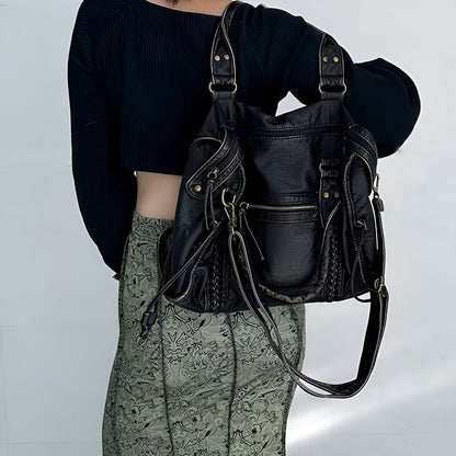 Genuine Leather Shoulder Bag Women's Elegant Everyday Office