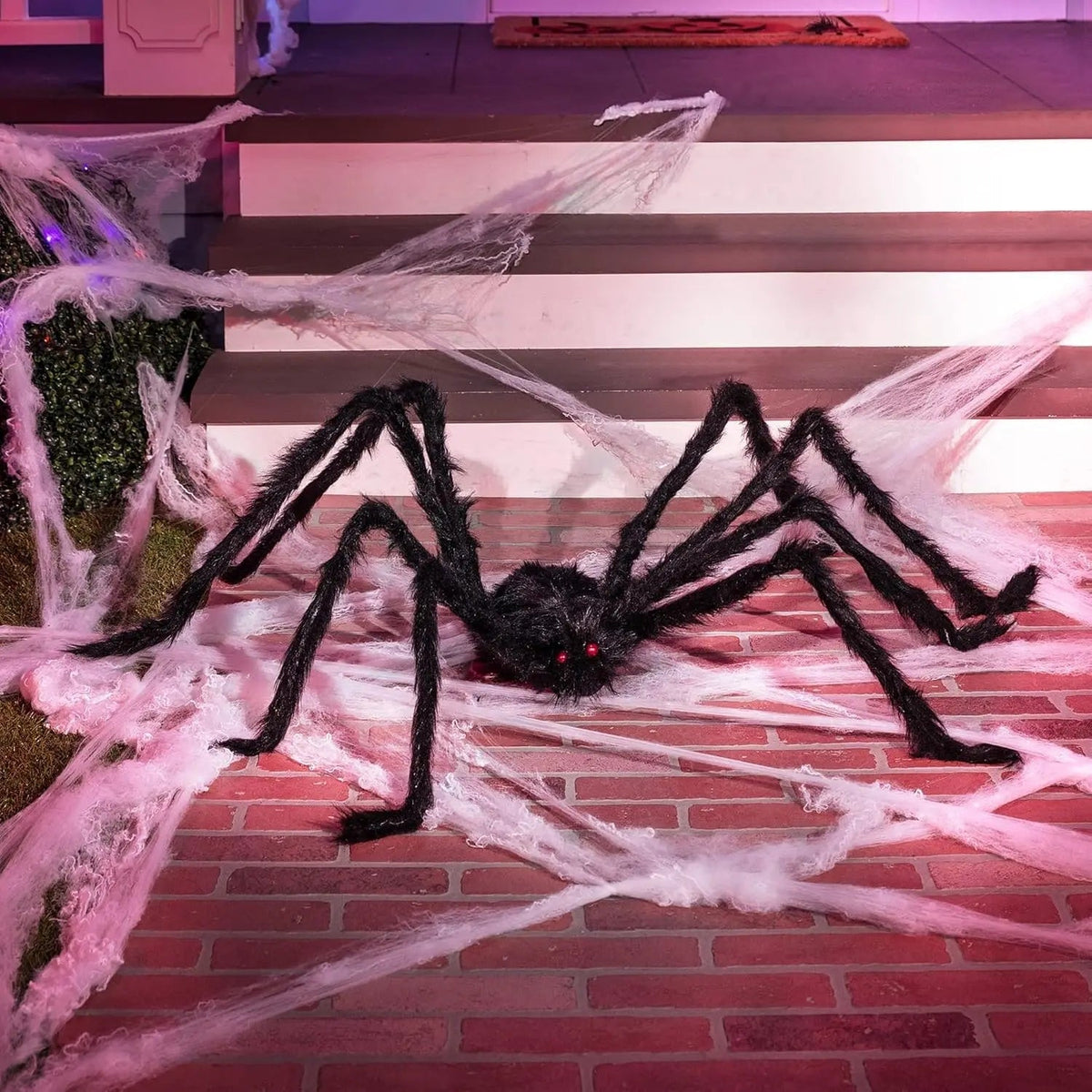 Decorazione di Halloween con ragno gigante per feste all'aperto, giardino e ingresso