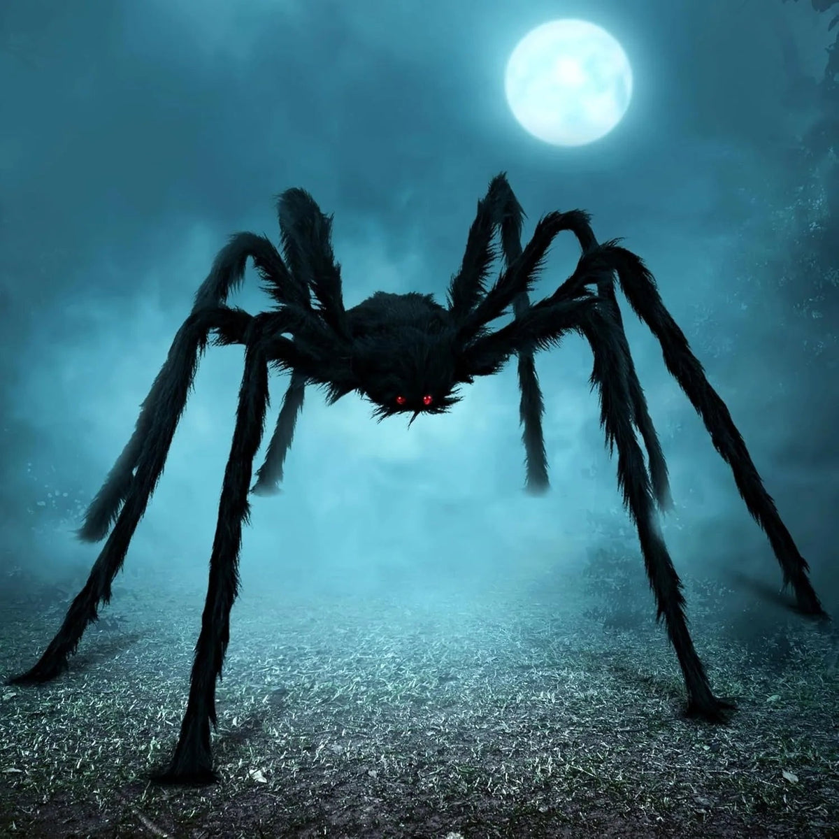 Decorazione di Halloween con ragno gigante per feste all'aperto, giardino e ingresso
