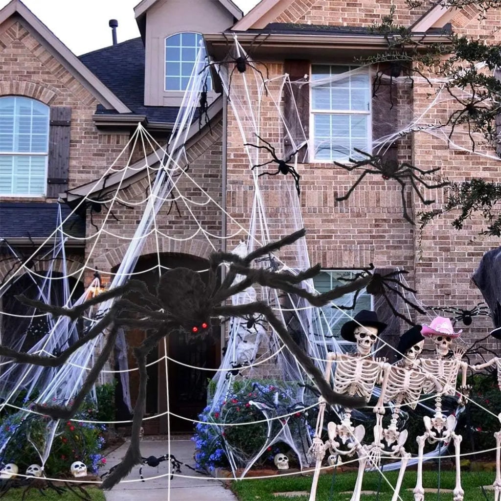 Giant Spider Web Halloween Decoration Outdoor Garden Wall Party Decor