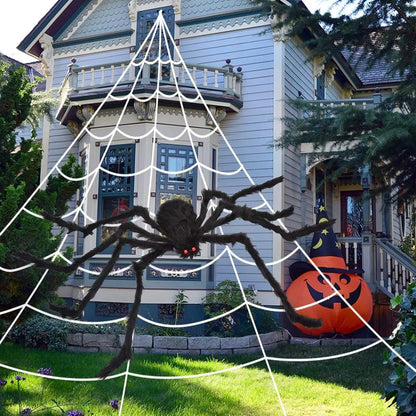 Giant Spider Web Halloween Decoration Outdoor Garden Wall Party Decor