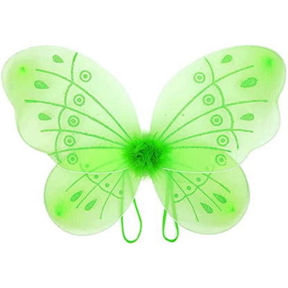 Girls Fairy Princess Halloween Costume Dress Wings Tiara Set