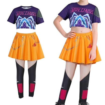 Halloween-hiphopdansekostume til piger med crop top, shorts og joggingbukser