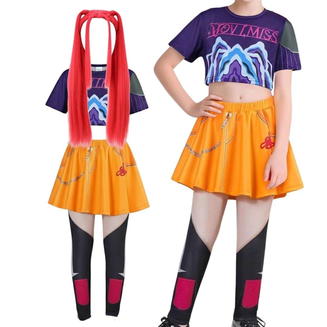 Halloween-hiphopdansekostume til piger med crop top, shorts og joggingbukser