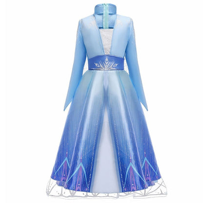Girls Ice Princess Halloween Dress With Sparkling Cape Costume Set