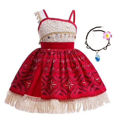 Girls Island Princess Dress Costume Halloween Carnival Role Play Outfit