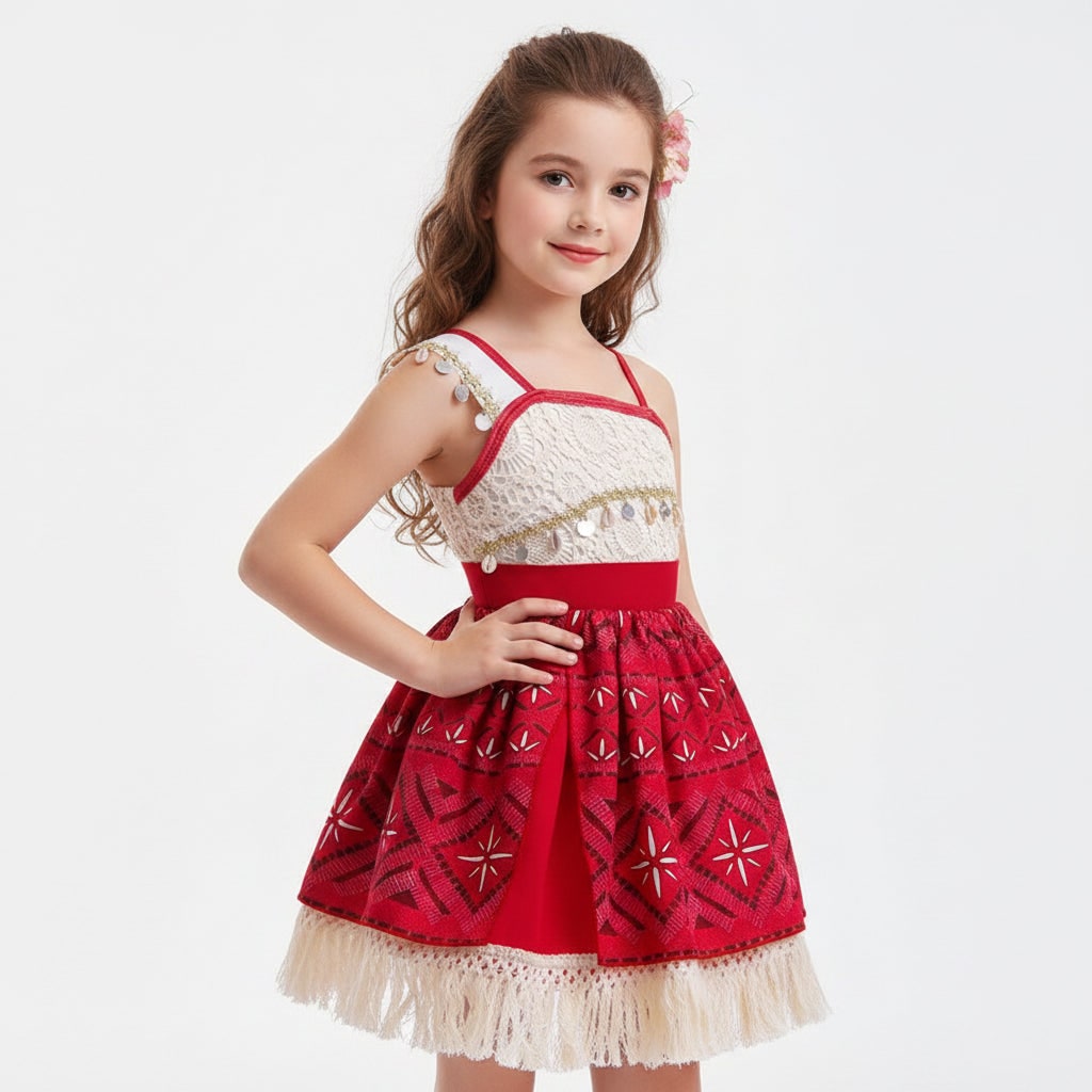 Girls Island Princess Dress Costume Halloween Carnival Role Play Outfit