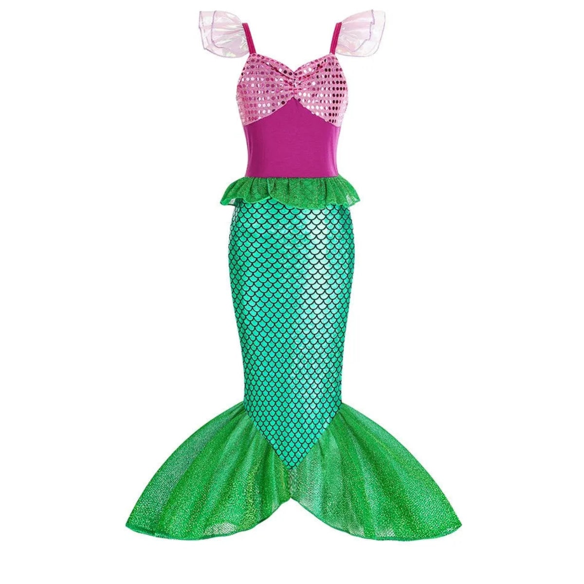 Girls Mermaid Dress Costume Glitter Style Dress Up Outfit