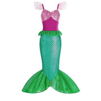 Girls Mermaid Dress Costume Glitter Style Dress Up Outfit