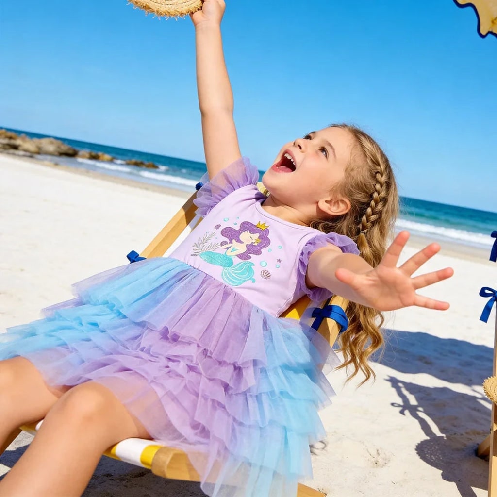Girls Mermaid Tutu Dress Halloween Costume Party Dress Up Outfit
