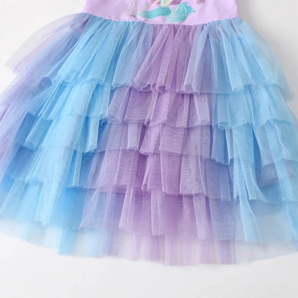 Girls Mermaid Tutu Dress Halloween Costume Party Dress Up Outfit