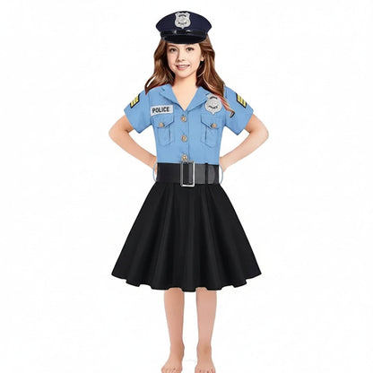 Politikjolekostume til piger med hat og bælte, halloween- og rollespilsoutfit til børn