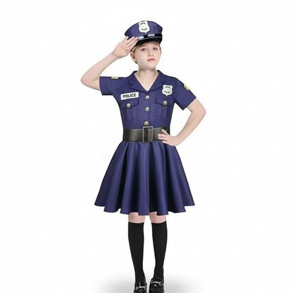 Politikjolekostume til piger med hat og bælte, halloween- og rollespilsoutfit til børn