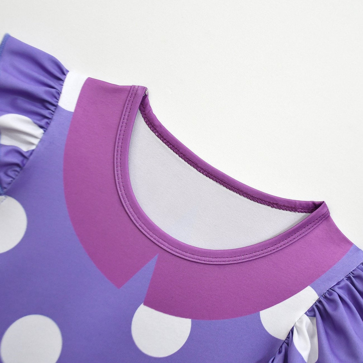 Vestito da costume di Halloween a pois per bambine con maniche a volant e outfit da festa