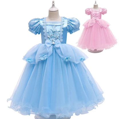 Girls Princess Ball Gown Halloween Costume Dress Party Outfit