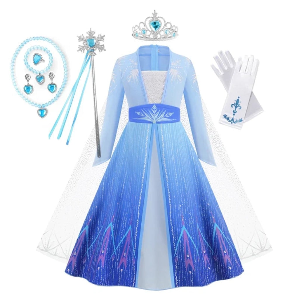 Girls Princess Costume Dress Sparkling Party Gown Halloween Dress Up