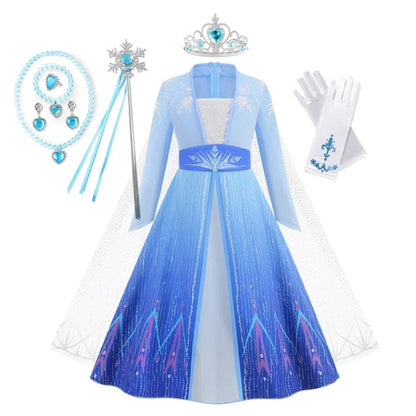 Girls Princess Costume Dress Sparkling Party Gown Halloween Dress Up