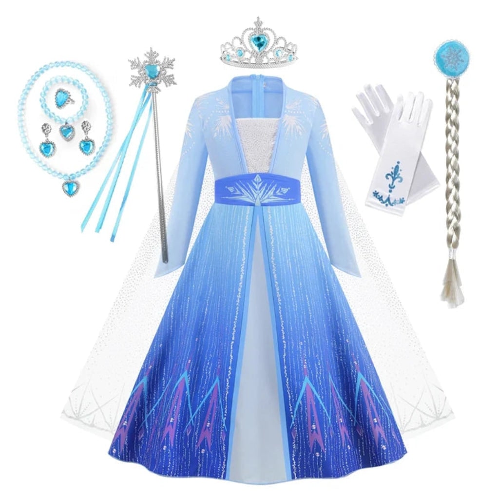 Girls Princess Costume Dress Sparkling Party Gown Halloween Dress Up