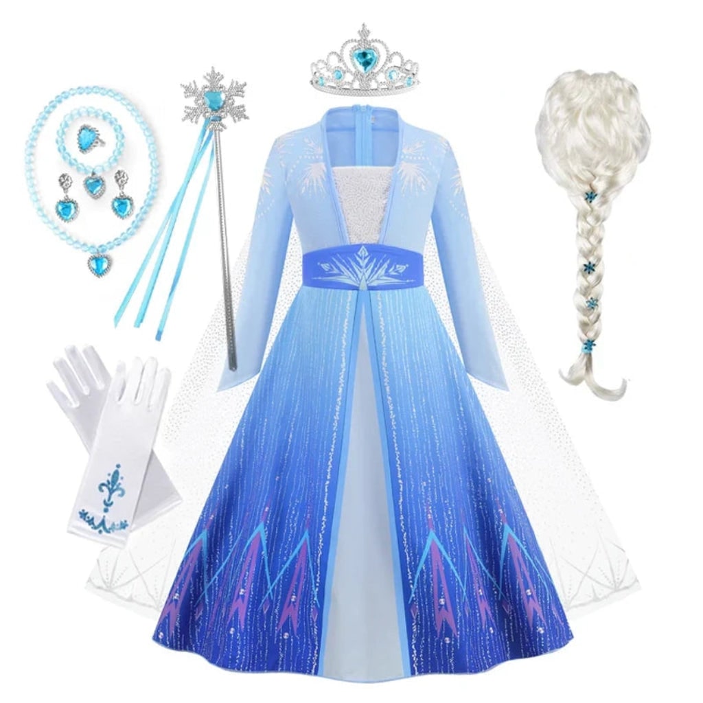 Girls Princess Costume Dress Sparkling Party Gown Halloween Dress Up