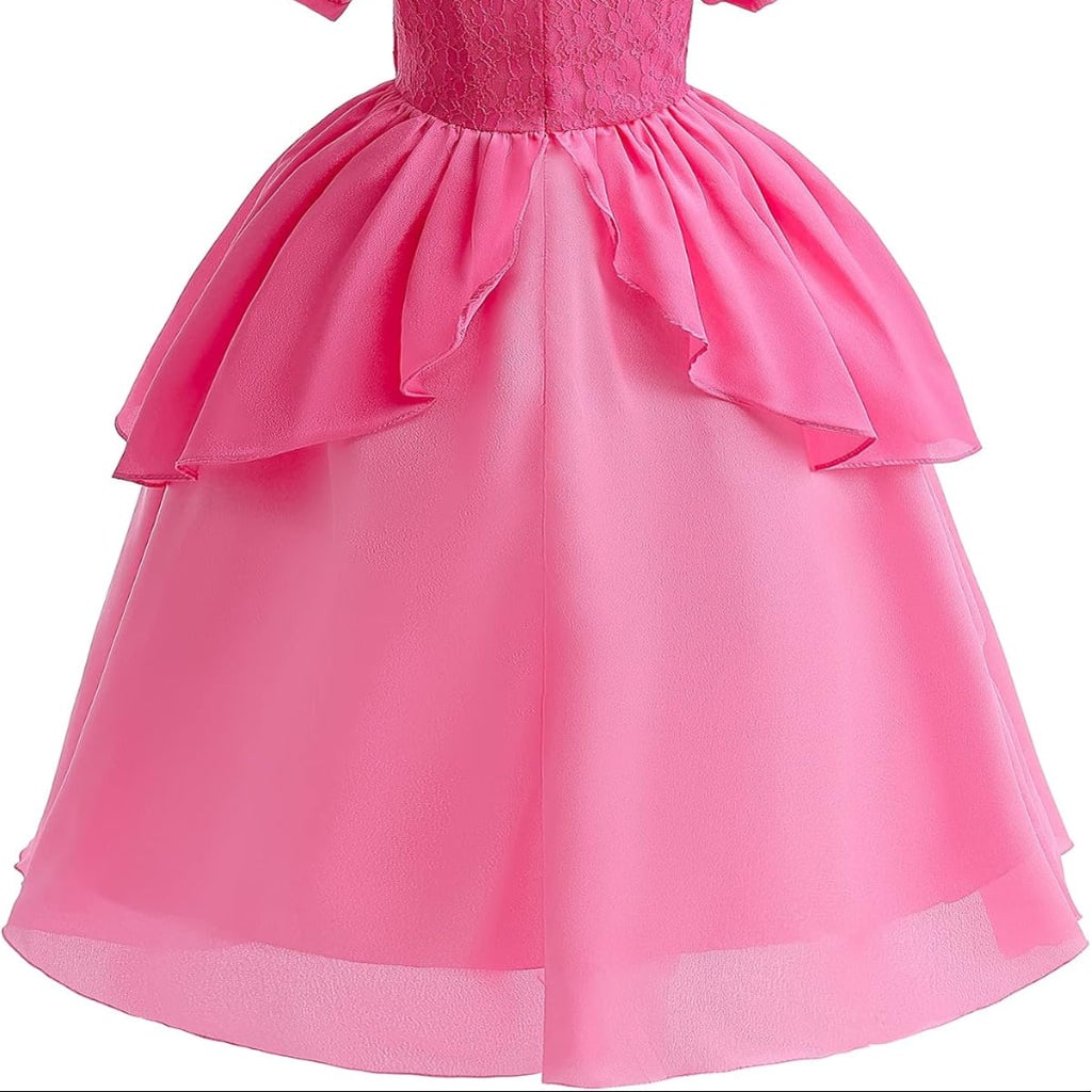 Girls Princess Halloween Costume Dress Crown Gloves Wand Set