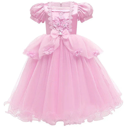 Girls Princess Lace Dress Halloween Costume Party Gown For Kids