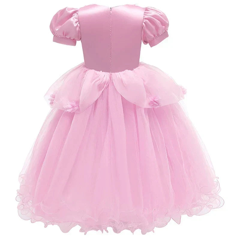 Girls Princess Lace Dress Halloween Costume Party Gown For Kids