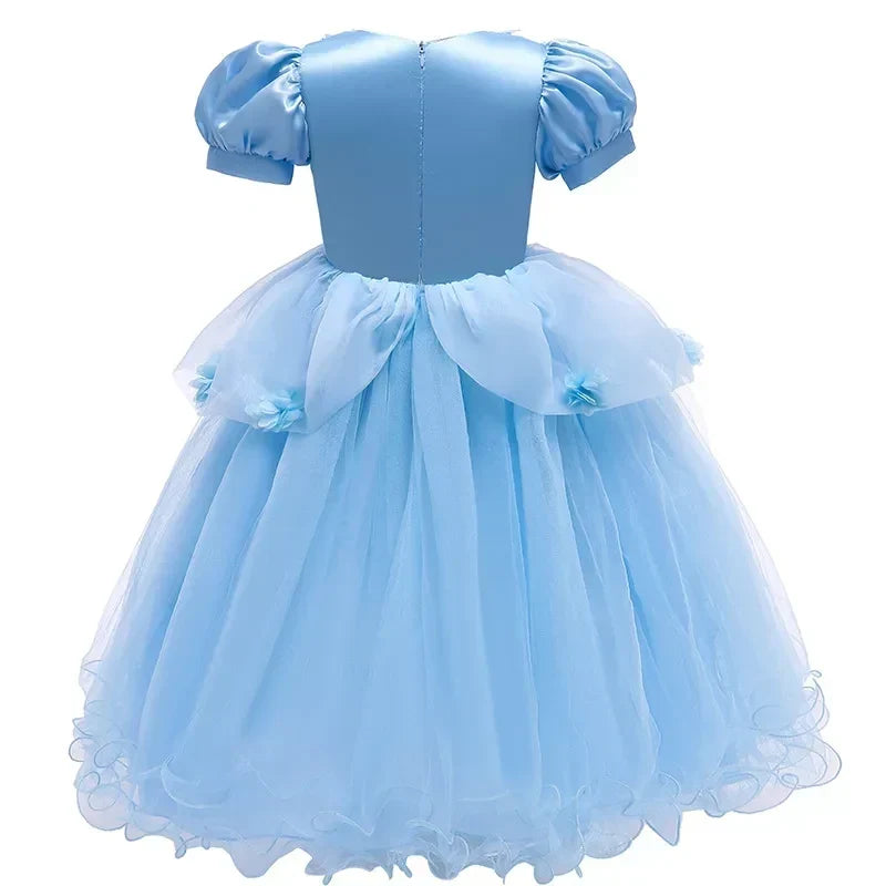 Girls Princess Lace Dress Halloween Costume Party Gown For Kids