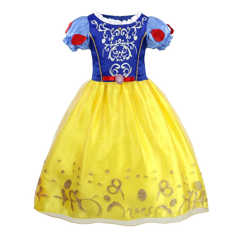 Girls Princess Puff Sleeve Halloween Costume Dress Party Outfit