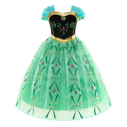 Girls Princess Puff Sleeve Halloween Costume Dress Party Outfit