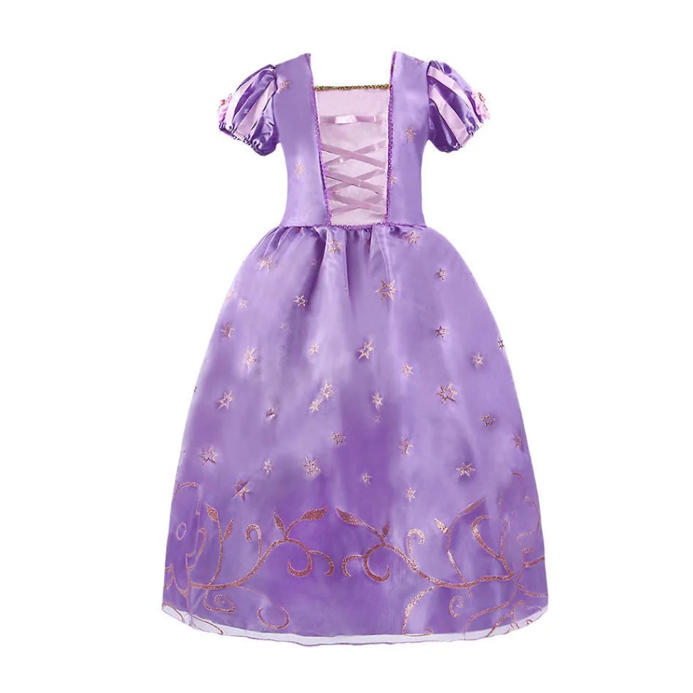 Girls Princess Puff Sleeve Halloween Costume Dress Party Outfit