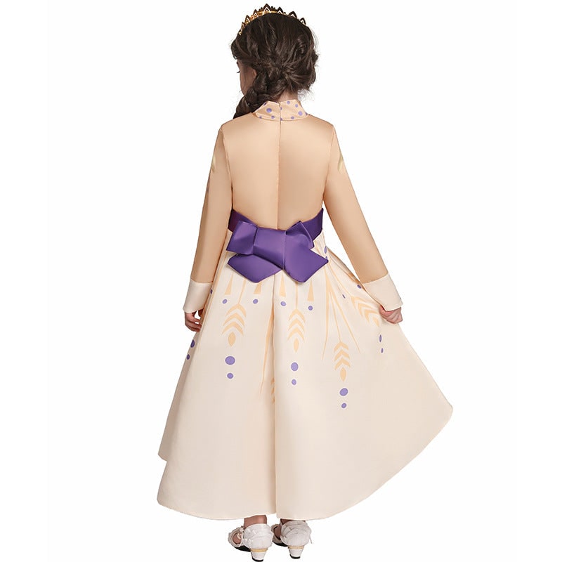 Girls Yellow Princess Halloween Costume Long Sleeve Fairy Tale Dress