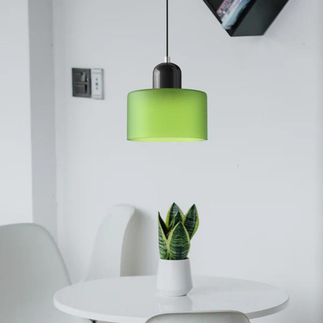 Glass Pendant Light Elegant Cylindrical Hanging Lamp for Cozy Living Spaces