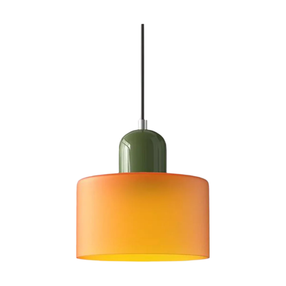 Glass Pendant Light Elegant Cylindrical Hanging Lamp for Cozy Living Spaces