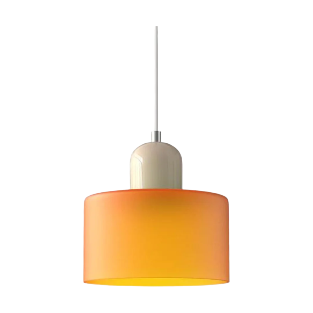 Glass Pendant Light Elegant Cylindrical Hanging Lamp for Cozy Living Spaces