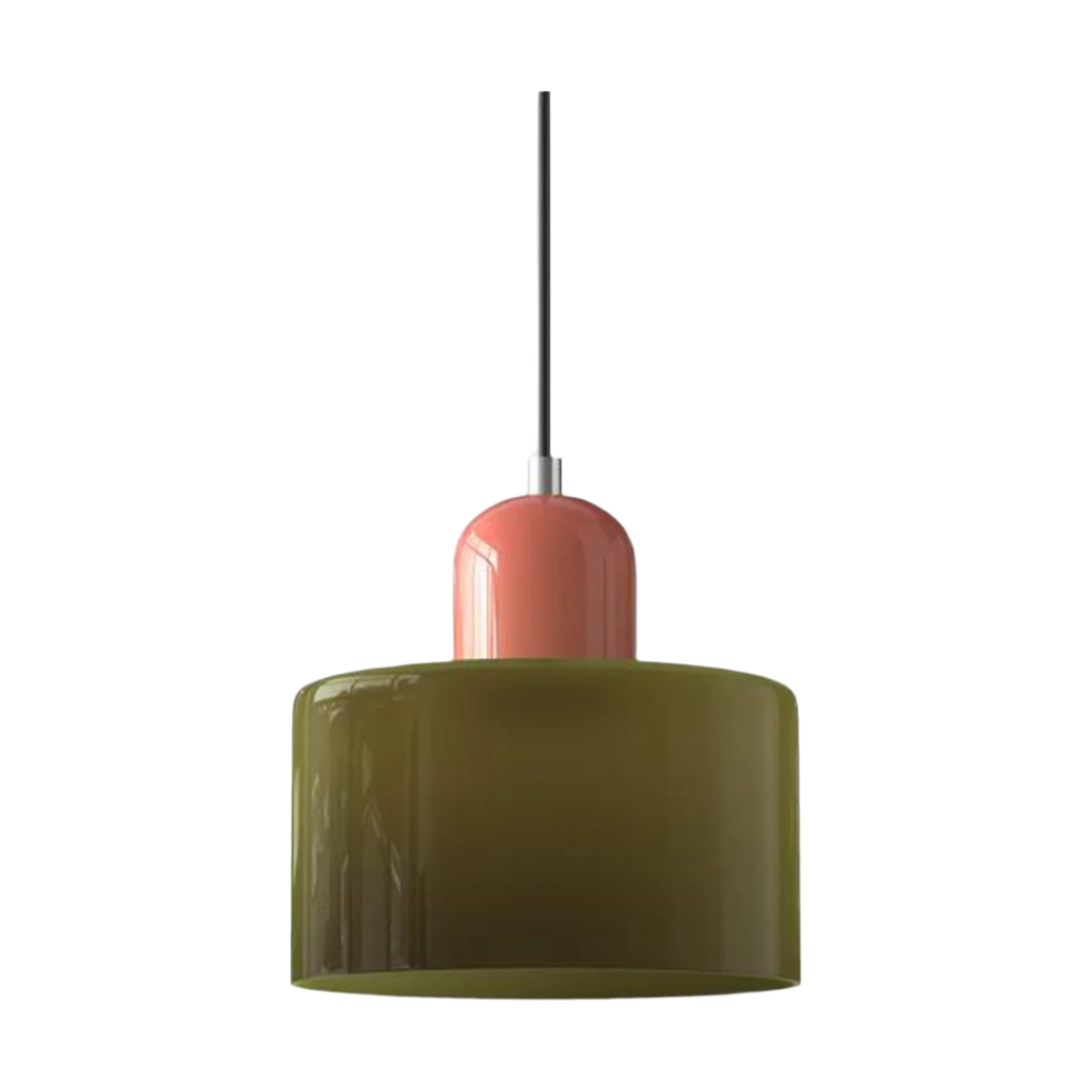 Glass Pendant Light Elegant Cylindrical Hanging Lamp for Cozy Living Spaces