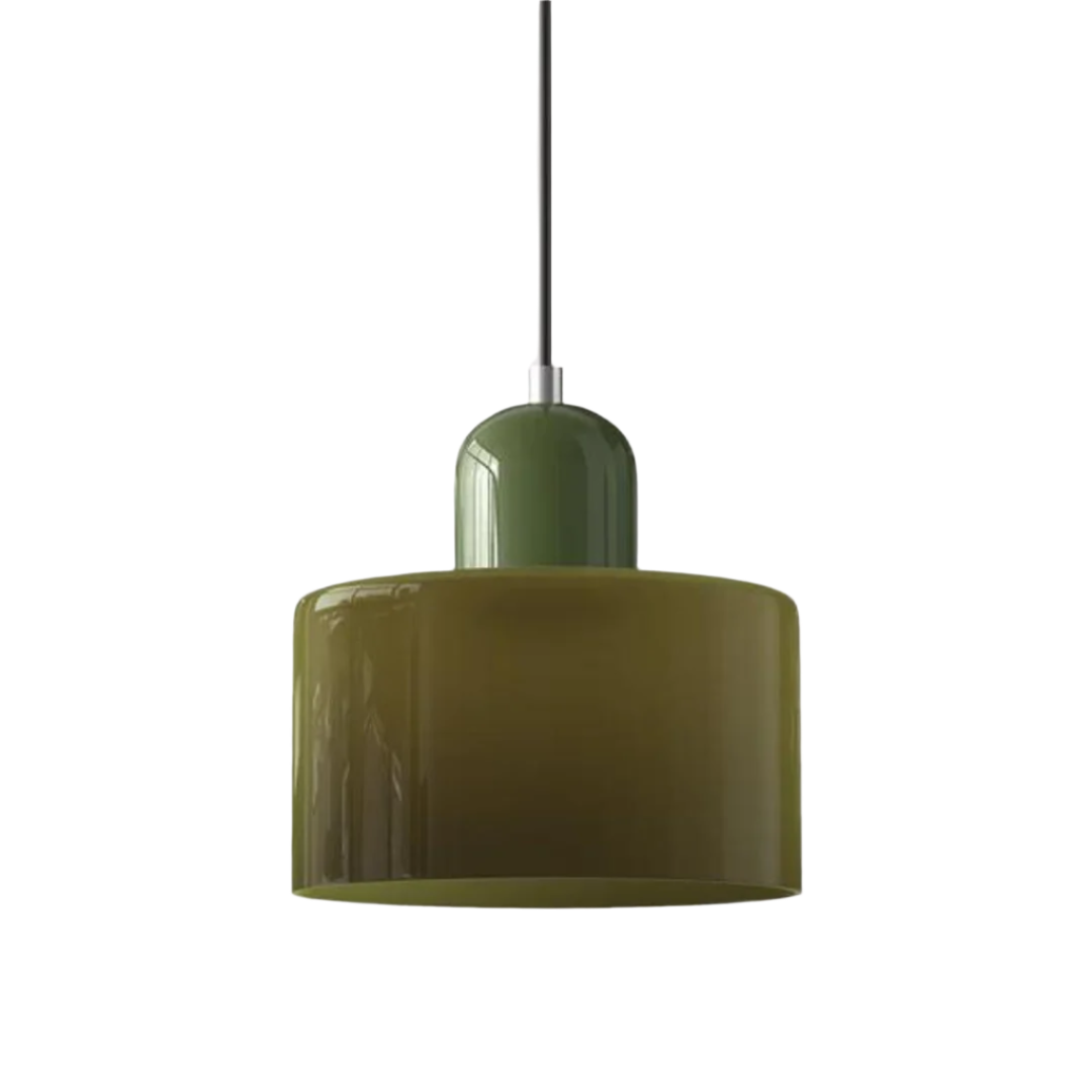 Glass Pendant Light Elegant Cylindrical Hanging Lamp for Cozy Living Spaces