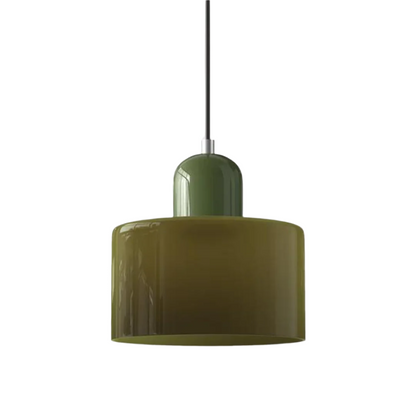 Glass Pendant Light Elegant Cylindrical Hanging Lamp for Cozy Living Spaces
