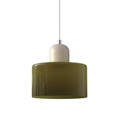 Glass Pendant Light Elegant Cylindrical Hanging Lamp for Cozy Living Spaces