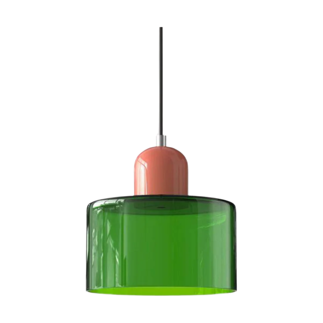 Glass Pendant Light Elegant Cylindrical Hanging Lamp for Cozy Living Spaces