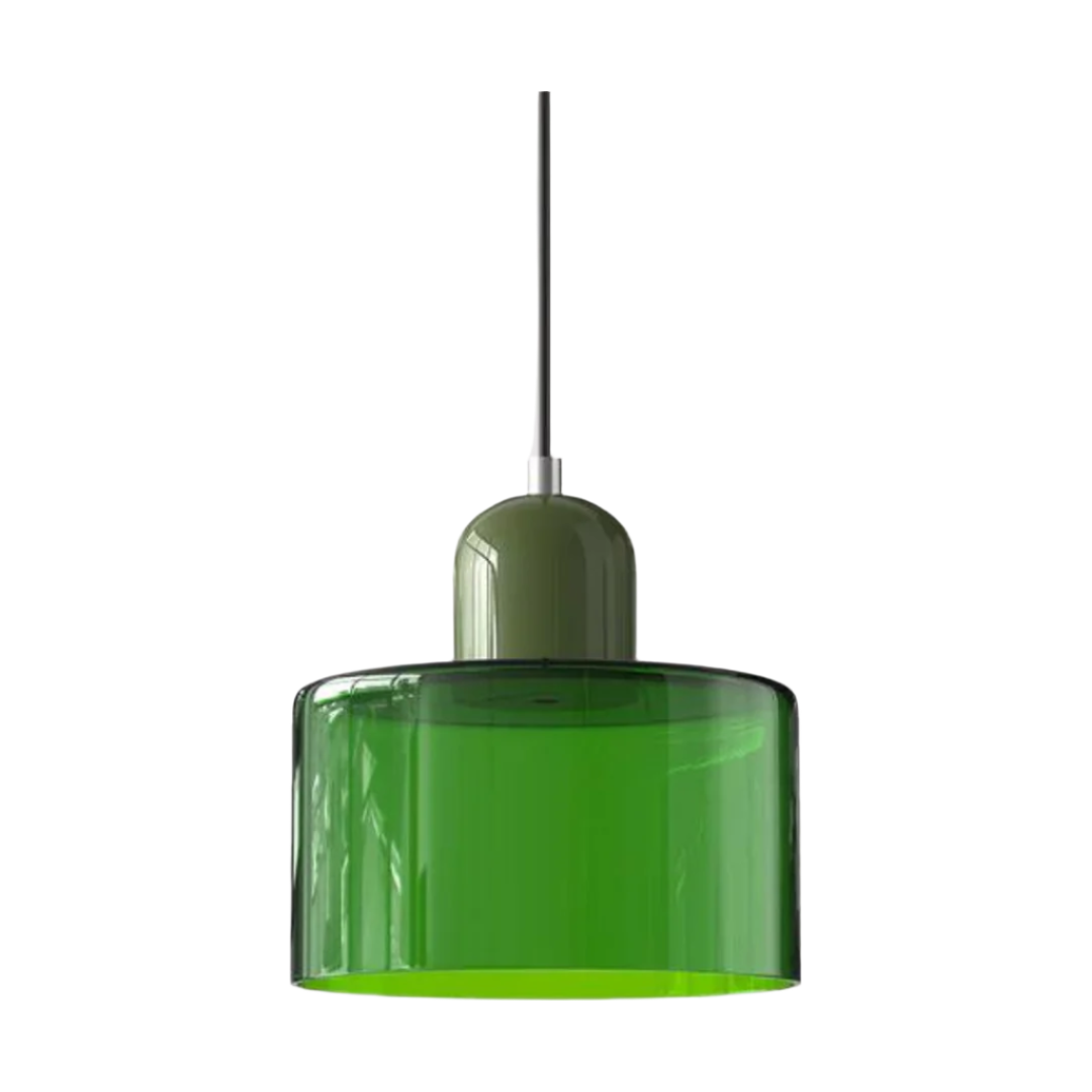 Glass Pendant Light Elegant Cylindrical Hanging Lamp for Cozy Living Spaces