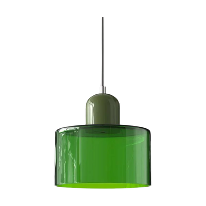 Glass Pendant Light Elegant Cylindrical Hanging Lamp for Cozy Living Spaces