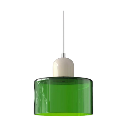 Glass Pendant Light Elegant Cylindrical Hanging Lamp for Cozy Living Spaces